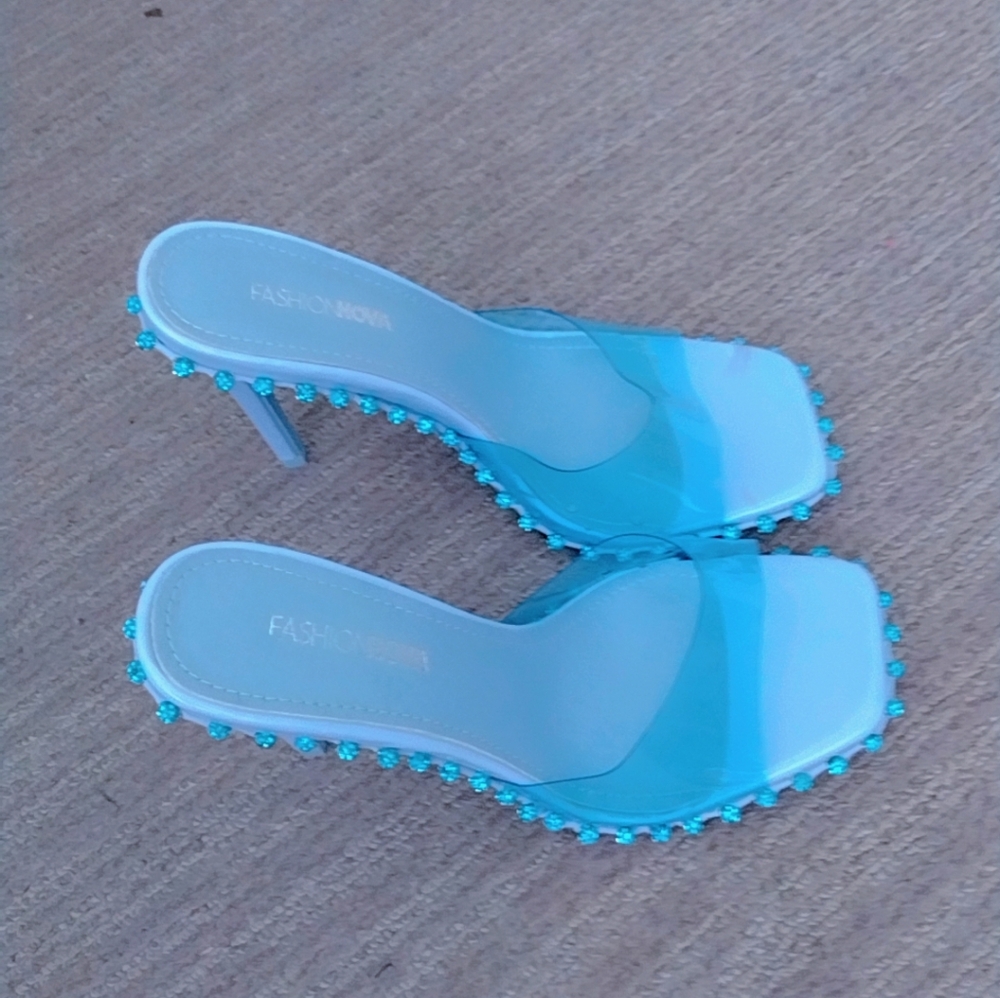 Blue open toe sandals - Picture 2 of 4